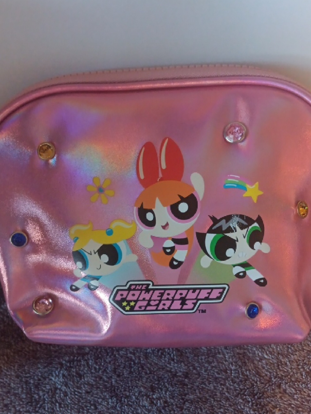 The Powerpuff Girls Pink Holographic Cosmetic Bag - Picture 3 of 6